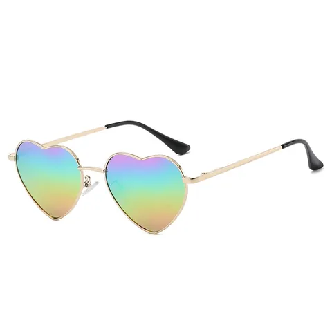 Occhiali Da Sole Polarizzati A Forma Di Cuore Montatura In Metallo Protezione UV400 Cerniera A Molla Retro Vintage