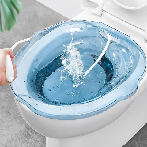 Bacino Per Semicupio Per WC Con Sciacquatore Manuale Per Cura Post-Parto Bidet In Plastica Per Emorroidi