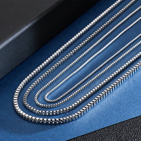 Minimalist Stainless Steel Box Chain Necklace For Men Women Gold Silver Plated Basic Clavicle Link Chain DIY Jewelry Accessories