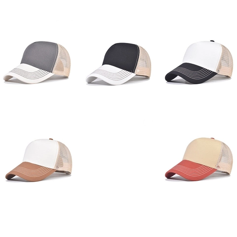 Cappello Trucker Berretto Da Baseball Cotone Rete Traspirante Snapback Regolabile Visiera Curva Sport All'aperto Uomini Donne