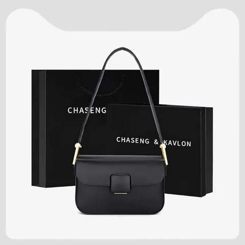 Solid Color PU Leather Underarm Shoulder Bag Minimalist Flap Rectangular Handbag With Square Buckle For Women