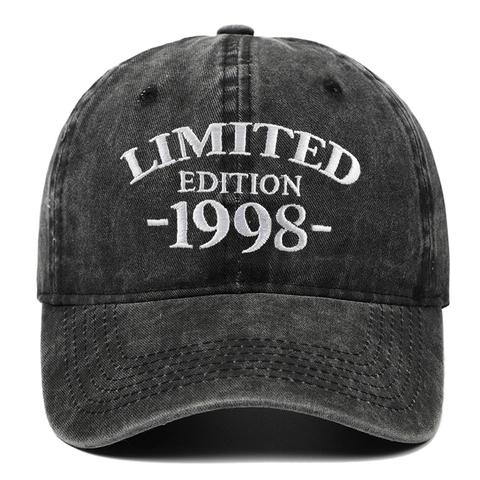 Baseball Cap Washed Cotton Vintage Distressed Limited Edition Letter Embroidery Adjustable Breathable Sporty Casual Unisex