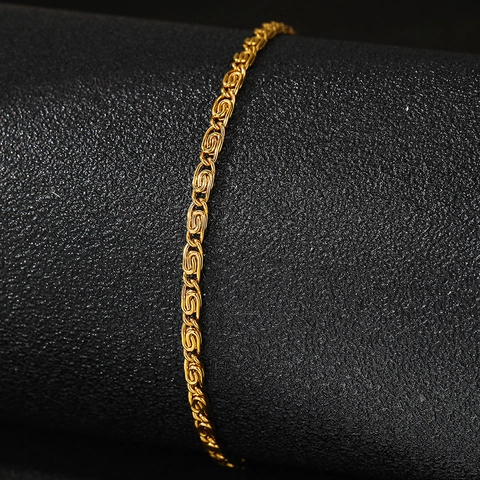 Bracelet Chaîne Torsadée Élégant En Acier Inoxydable Plaqué Or 18K Bijoux Minimalistes Géométriques Pour Femmes