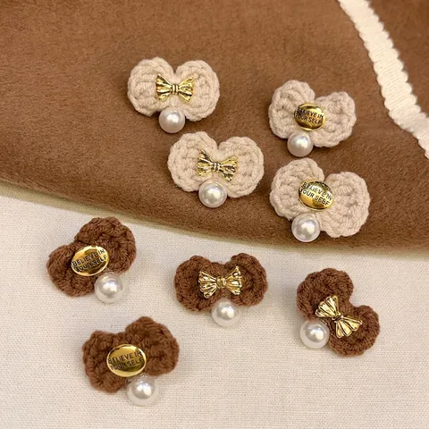 Orecchini In Lega Stile Francese Con Perno In Argento Sterling 925 Perla Artificiale Peluche Fiocco Forma Di Cuore Donna