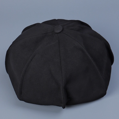 Gorra Newsboy De Algodón Retro Boina Octogonal Color Sólido Sombrero De Pintor Ajustable Estilo Vintage Mujeres