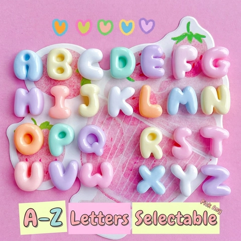 Hars Alfabet Kralen Mini 3D Engelse Letter Macaron Kleur Voor DIY Haarspelden Telefoonhoesje Decoratie Kawaii Zoete Stijl