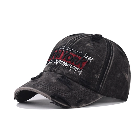 Cappello Da Baseball In Cotone Lavato Ricamo New York Vintage Streetwear Regolabile Cappello Da Sole