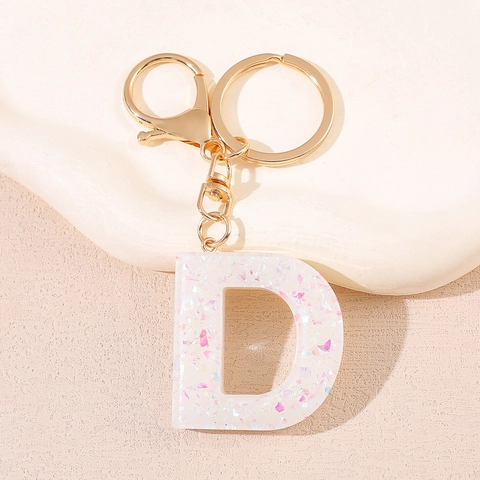 Kreativer Buchstaben Schlüsselanhänger Harz Glitzer Pailletten Alphabet Anhänger Goldfarbenes Metall Tasche Charm Mode