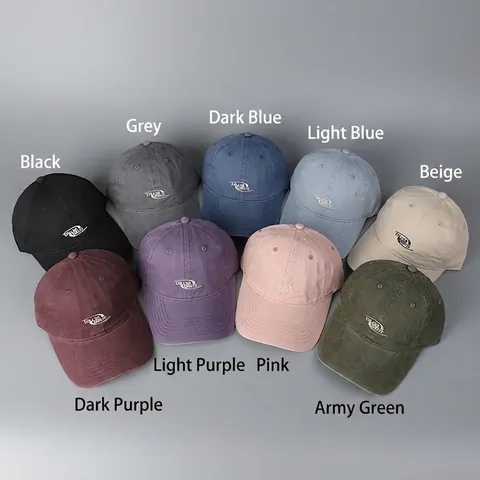 Casquette De Baseball En Coton Lavé Broderie Lettres Ajustable Dad Hat Vintage Décontracté Chapeau De Soleil Unisexe