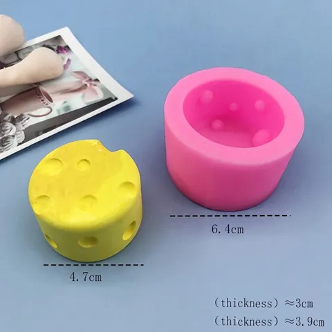 3D Round Cheese Silicone Mold For DIY Handmade Candle Soap Plaster Cake Fondant Crafting Heat Resistant Baking Tool