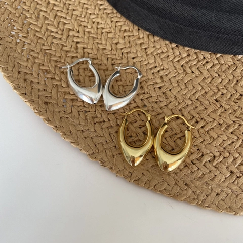 Orecchini A Cerchio In Argento Sterling 925 A Forma Di U Minimalisti Irregolari Geometrici Lucidi Per Donne