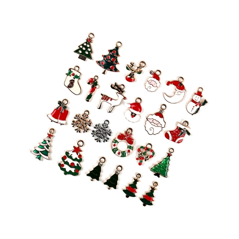 Kerst Emaille Charms Hangers Zinklegering DIY Sieraden Accessoires Kerstman Rendier Sneeuwvlok Boom Feestelijk Decor