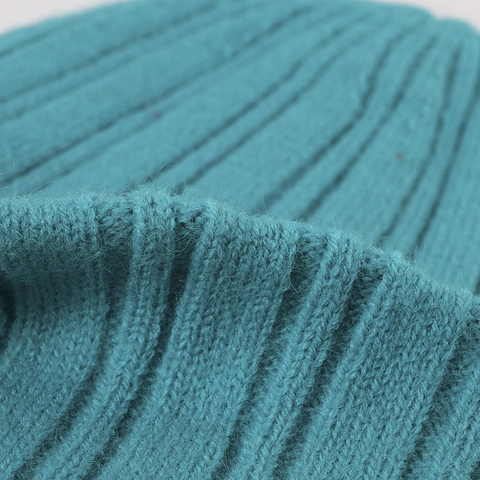 Gorro De Invierno Cálido Beanie Con Dobladillo Punto Acanalado Grueso Doble Capa Color Sólido Para Hombres Mujeres Moda