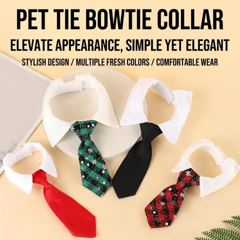 Adjustable Pet Tie Shirt Collar For Dogs Cats Tuxedo Bow Tie Formal Wedding Neckwear Costume Accessory For Small Pets