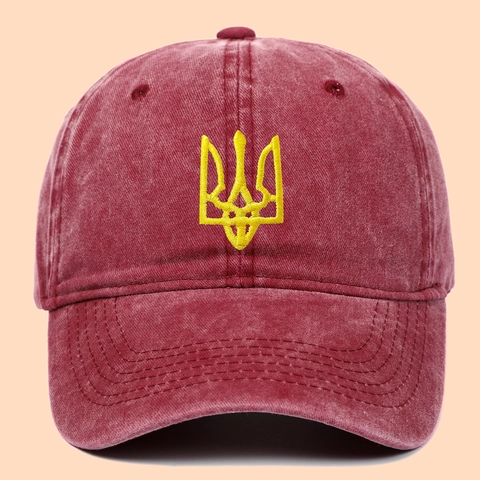 Cappello Da Baseball Con Ricamo Emblema Nazionale Ucraina Cotone Lavato Regolabile Traspirante Protezione Solare Berretto