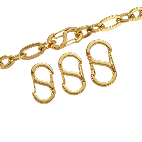 Edelstahl S Verschluss Biner Verbindungs Haken DIY Schmuck Zubehör 18K Vergoldet Armband Halskette Glied Verschluss Zubehör