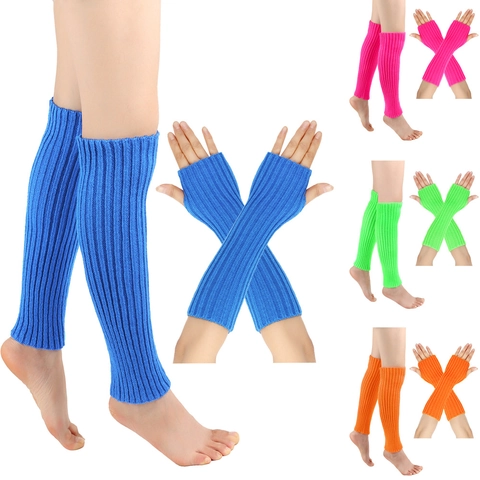 Conjunto De Calentadores De Piernas Y Brazos Sin Dedos De Punto Acrílico Acanalado Color Sólido Y2K JK Moda Accesorios De Invierno Para Mujeres