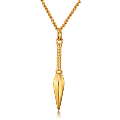 Stainless Steel Spearhead Pendant Necklace Punk Kunai Shape Jewelry For Men Women Unisex Gift Gold Silver Black Color Options