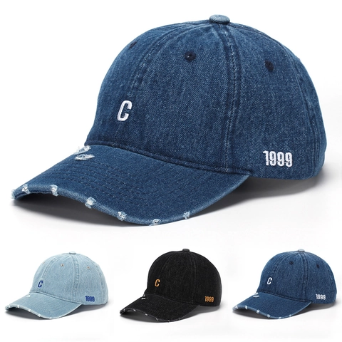 Casquette De Baseball En Denim Lavé Avec Broderie De Lettres Style Rétro Streetwear Pour Hommes Femmes