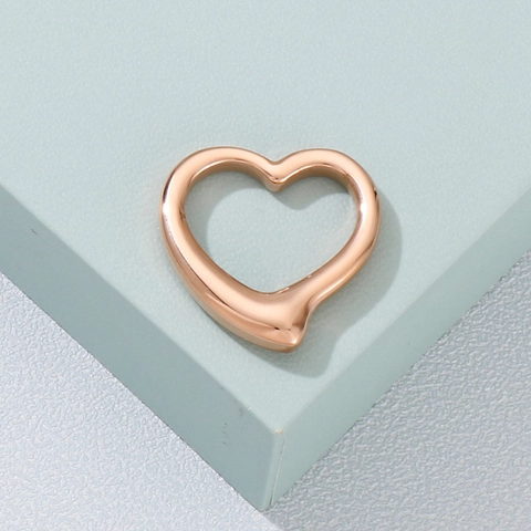 Colgante De Corazón Hueco Charm Acero Inoxidable Minimalista DIY Accesorio Para Hacer Joyas Collar Acabado Pulido