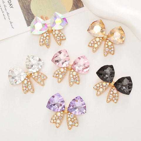 Breloques de Chaussures Nœud en Alliage de Strass à la Mode Accessoires DIY pour Décoration de Coque de Téléphone Bijoux Nœud