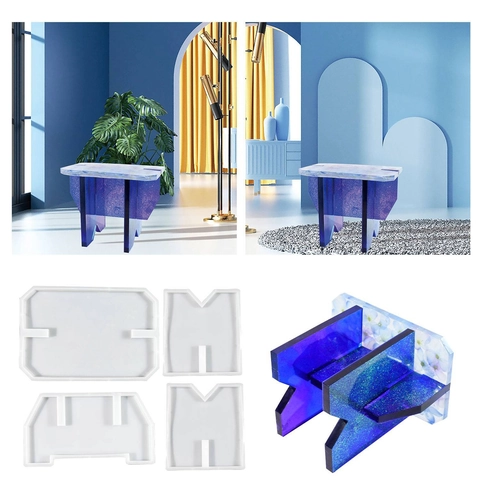 Quadratische Hocker Silikonformen Für DIY Epoxidharz Guss Montage Möbel Handwerk Werkzeug Heimdekoration