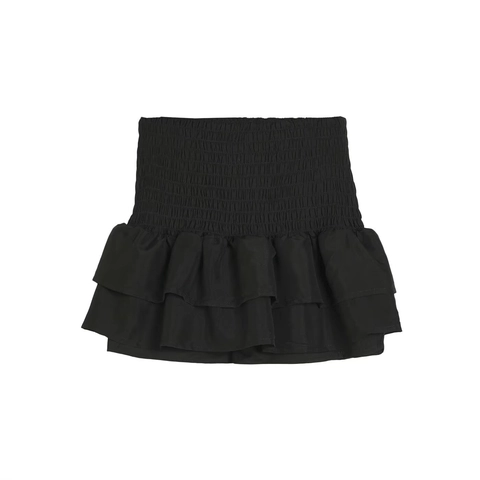 Women Tiered Ruffle Mini Skirt Smocked High Waist Leopard Print Solid Polyester Casual Sexy Beach Wear