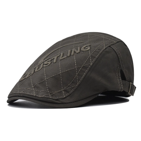 Vintage Men Flat Cap British Style Quilted Cotton Duckbill Ivy Hat Adjustable Newsboy Cap Retro Casual Accessories