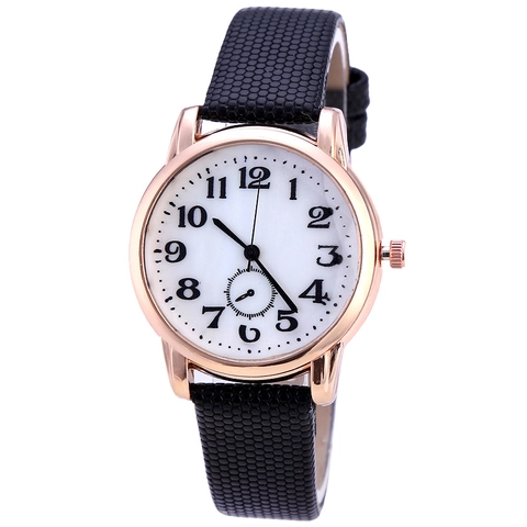 Montre À Quartz Pour Femme Élégante Minimaliste Affichage Analogique Boîtier En Alliage Bracelet En Cuir PU Style Mode Casual
