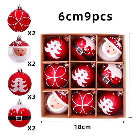 Palline Di Natale Plastica Galvanizzata Dipinta Babbo Natale Motivo Fiocco Di Neve Decorazioni Da Appendere Albero