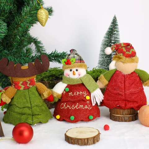 Ornamenti Natalizi Peluche Feltro Renna Pupazzo Di Neve Babbo Natale Con Ricamo Decorazioni Per Feste Appesi Carini