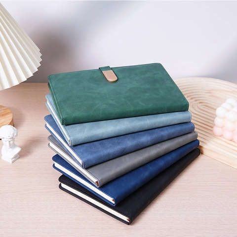 Professional PU Leather Business Notebook Lined Journal With Metal Buckle Closure For Office Meeting School Notepad