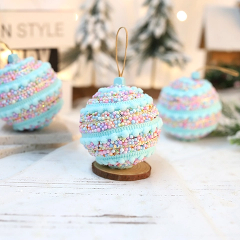 Christmas Ball Ornaments Macaron Color Foam Hanging Pendants Creative Xmas Tree Decoration For Holiday Party