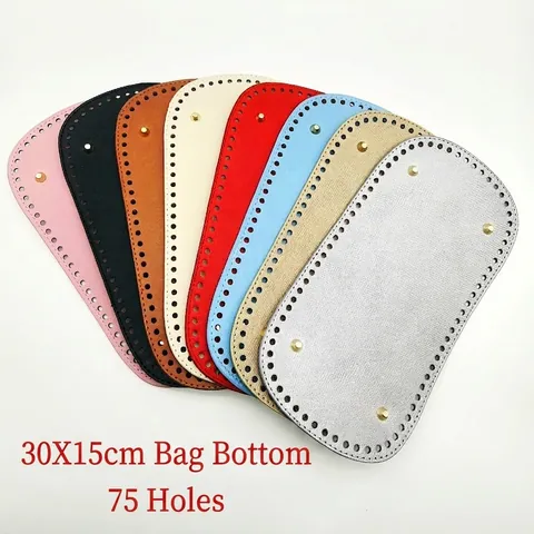 Base Per Borsa In Pelle PU Ovale Con Fori Pre-Perforati E Piedini In Metallo Per Accessori Per Borse All'Uncinetto Fai Da Te