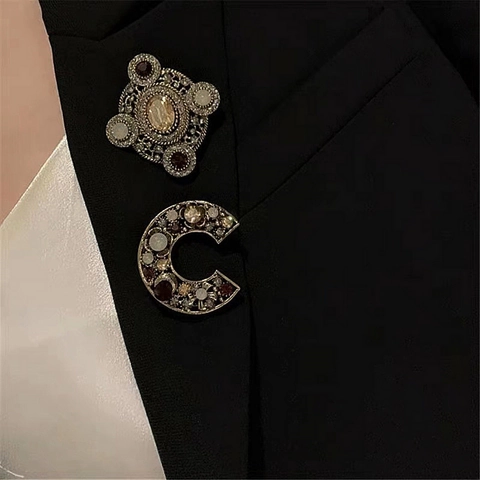 Spille Barocche Vintage Spilla Lega Strass Perla Artificial Sintetica Lusso Stile Palazzo Gioielli Eleganti Per Donne