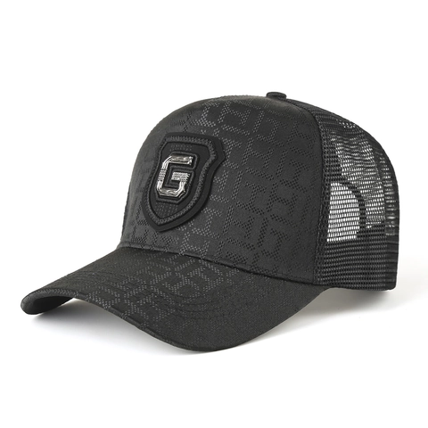 Casquette de Baseball en Maille de Polyester à la Mode Avec Logo G en Métal Motif de Lettres Respirant Pare-Soleil Trucker pour Adultes Extérieur Voyage