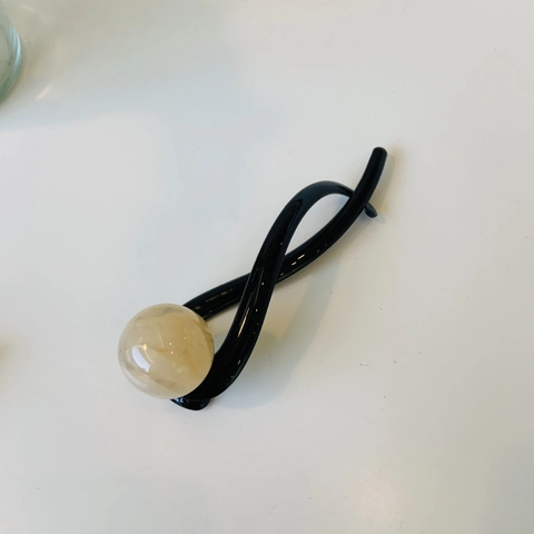 Retro Eleganter Haarclip Mit Runder Kugel Kunststoff Harz Haarschmuck Für Damen Mädchen Mode Haarstyling Tool