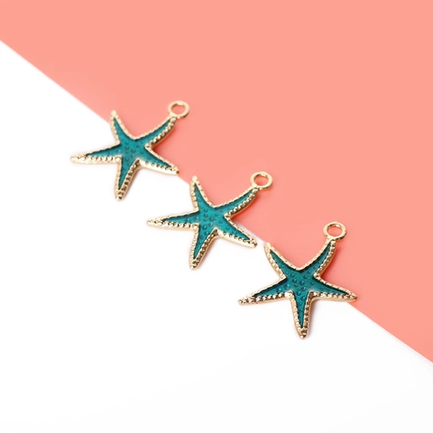 Starfish Anhänger Charms Legierung Emaille Ozean Meer Stil Kleine DIY Schmuckherstellung Zubehör Für Armband Halskette