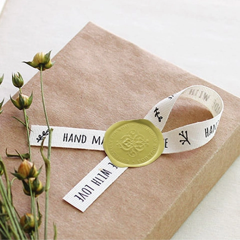 Vintage Wachssiegel Aufkleber Geprägt Rose Metallisches Gold Relief Klebeetiketten Für Hochzeitsumschläge Dekoration