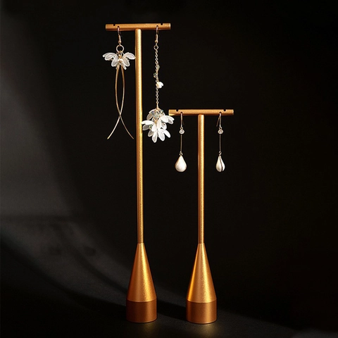 Espositore Per Orecchini In Metallo A Forma Di T Minimalista Organizzatore Gioielli Collana Anello Rack Oro