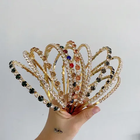 Baroque Rhinestone Artificial Pearl Headband Alloy Hollow Out Wide Hairband Retro Elegant Fashion Hair Accessories For Women