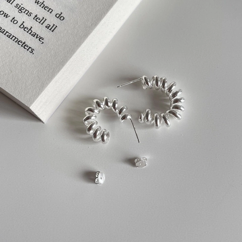 Minimalistische 925 Sterling Silber Ohrstecker Spirale Feder Gedrehte C Form Für Frauen Moderner Chic Schmuck