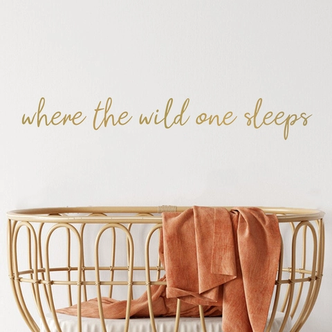 Autocollant Mural Where The Wild One Sleeps Or PVC Lettrage Artistique Décoration Chambre Bébé