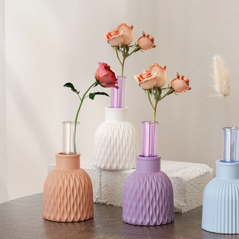 Stampo In Silicone Per Vaso E Vassoio Con Tubo In Acrilico DIY Motivo A Onde E Strisce Resina Gesso Decorazione