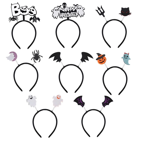 Cerchietto di Halloween Spaventoso Decorazione per Feste Zucca Fantasma Pipistrello Ragno Glitter Fascia per Capelli Costume Foto Puntelli