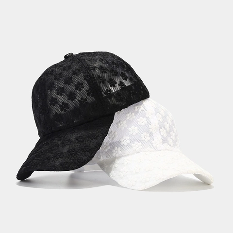 Cappello Da Baseball In Pizzo Con Fiori Traspirante Mesh Cappello Da Sole Estivo Elegante Da Donna Regolabile