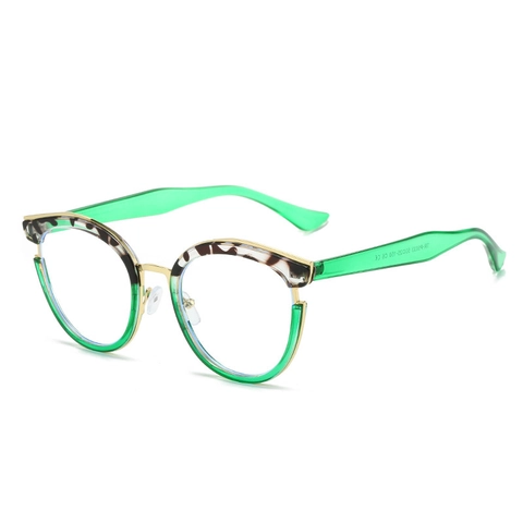 Occhiali Ottici Con Montatura Tonda TR90 Metallo Moda Retro Blocco Luce Blu Per Donna Uomo