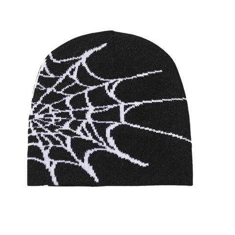 Y2K Spinnennetz Jacquard Beanie Für Herren Damen Hip Hop Streetwear Acryl Strickmütze Warme Wintermütze Dunkle Ästhetik Accessoire