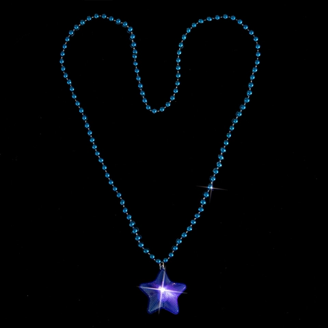 Star Pendant Necklace Glowing LED Beaded Chain Resin Plastic Jewelry For Party Club Night Out Women