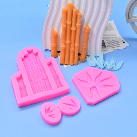 Bamboo Leaf And Segment Silicone Molds For Cake Decorating Fondant Resin Clay DIY Baking Tools
